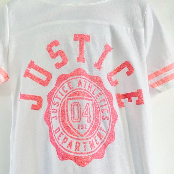 🆕Girl’s Justice Glitter Graphic Football Tee 6/7 - Picture 5 of 5